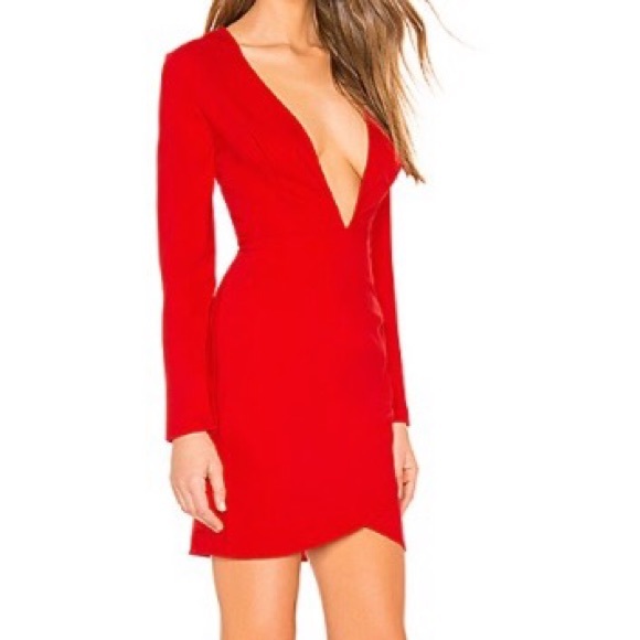 By The Way V wrap Mini dress in red - Picture 4 of 6